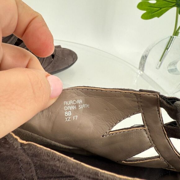 Earth Women's Aurora Sandal Size 8 Block Heel Slingback Open Toe Brown Shoes - Picture 13 of 14